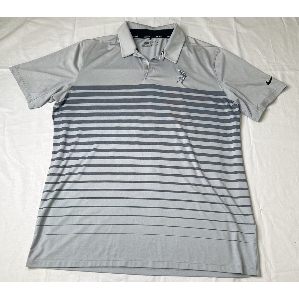 Nike Polo Shirt Mens L Dri-Fit Standard Fit Performance Golf Short Sleeve Gray‎